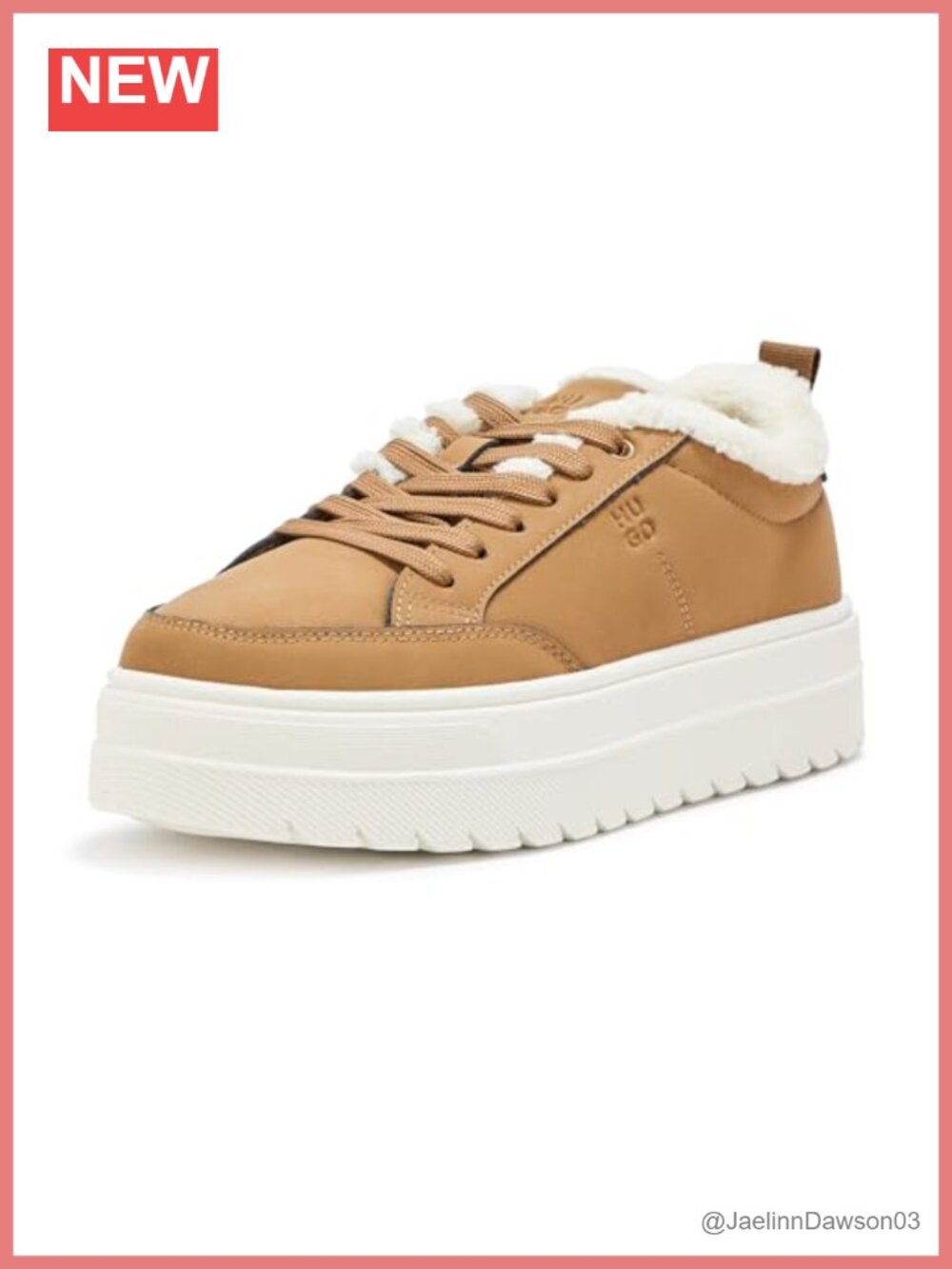 Women's Fur Lined Platform Sneaker Lace Up Athletic Winter Shoes